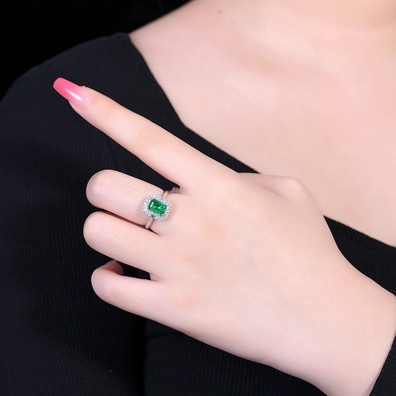 14k Gold 1.51 Ctw Vivid Green Natural Emerald & Diamond Ring/pendant( Without Chain ) - 8