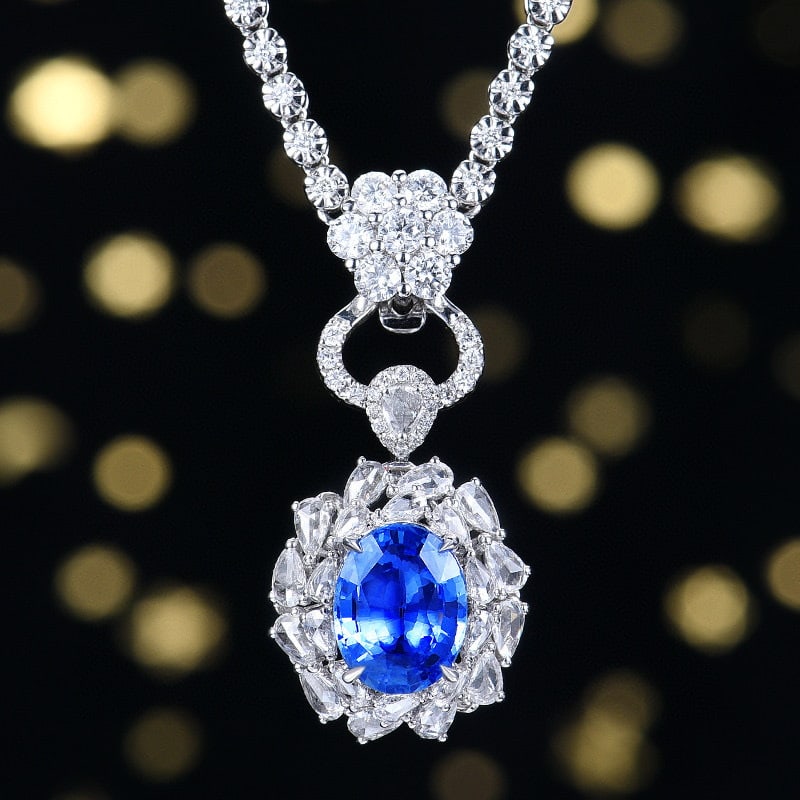 14k Gold 3.41 Ctw Natural Sapphire & Diamond Ring/pendant( Without Chain ): Ref:230984075 // gold content:14k gold // ring size:7. 25us // // main gemstone:sapphire // shape:oval // carat weight:2. 57ct // color:blue // treatment:natural // // adjacent gemstone 2 : diamond //