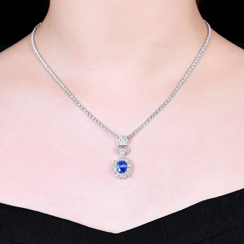 14k Gold 3.41 Ctw Natural Sapphire & Diamond Ring/pendant( Without Chain ) - 6