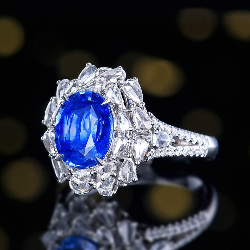 14k Gold 3.41 Ctw Natural Sapphire & Diamond Ring/pendant( Without Chain ) - 8