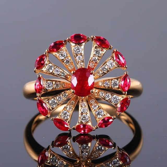 14k Gold 1.16 Ctw Natural Ruby & Ruby Ring (1 of 5)