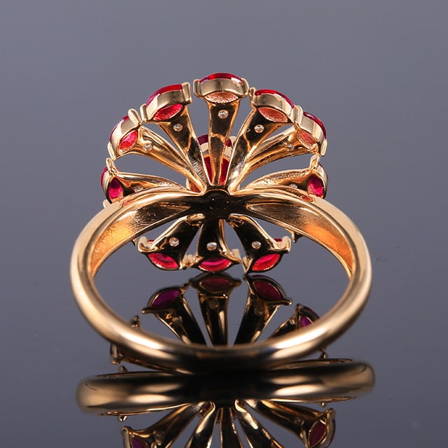 14k Gold 1.16 Ctw Natural Ruby & Ruby Ring - 3