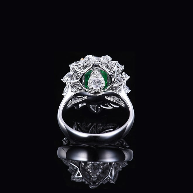 14k Gold 4.07 Ctw Vivid Green Natural Emerald & Diamond Ring/pendant( Without Chain ) - 6