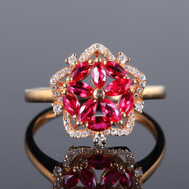 14k Gold 1.25 Ctw Natural Ruby & Diamond Ring (1 of 5)