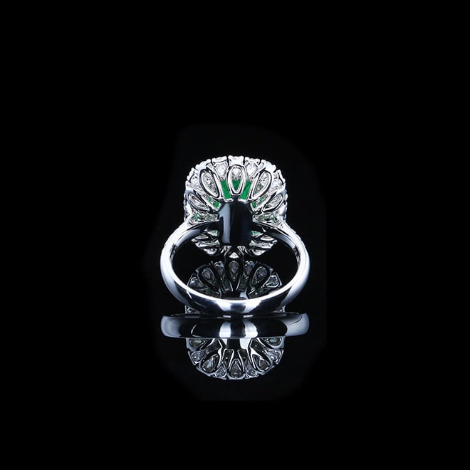 14k Gold 2.67 Ctw Vivid Green Natural Emerald & Diamond Ring - 3