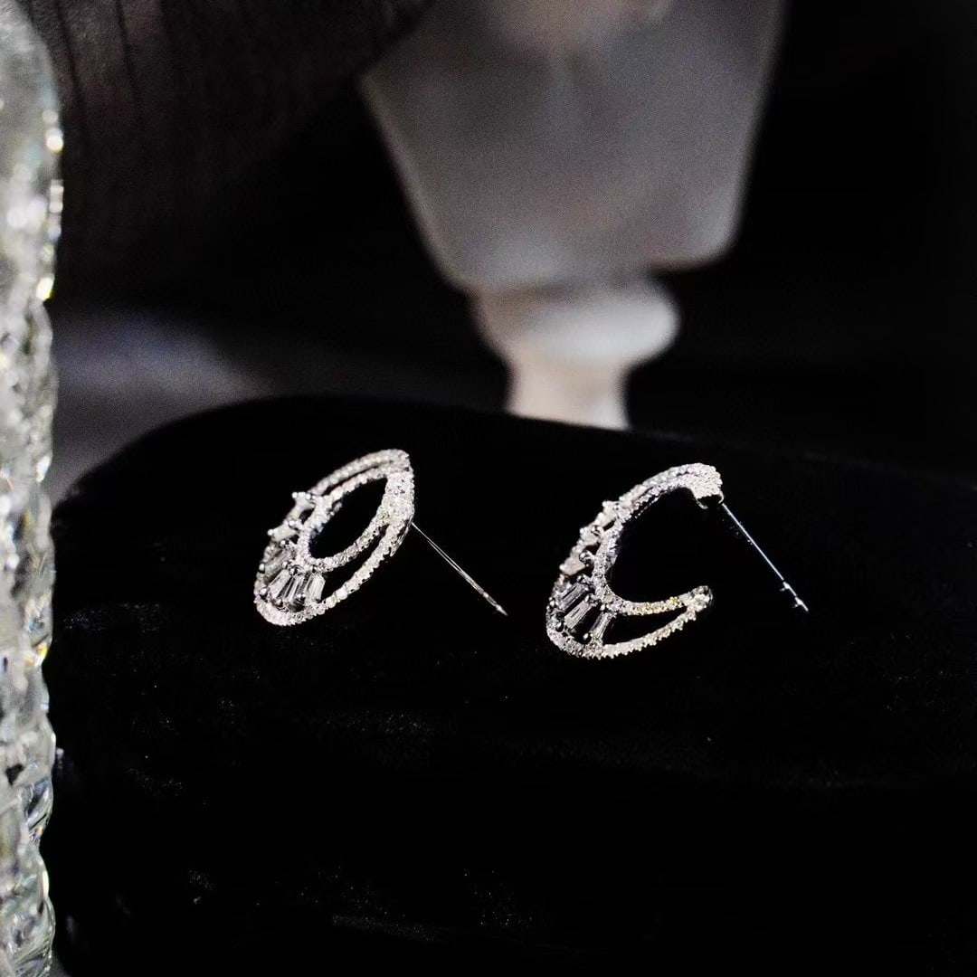 14k Gold 0.6 Ct Natural H Diamond Earrings - 3