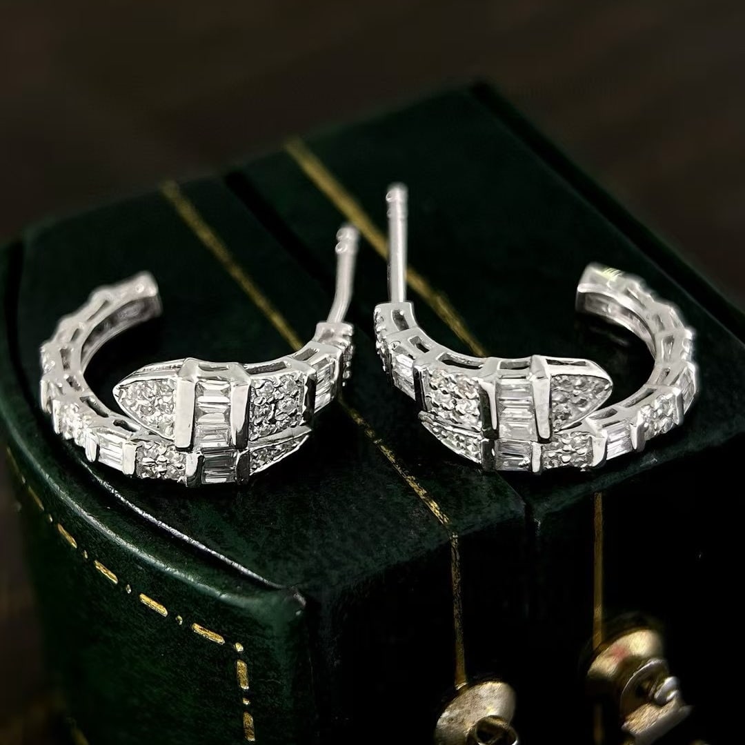 14k Gold 0.56 Ct Natural H Diamond Earrings - 3