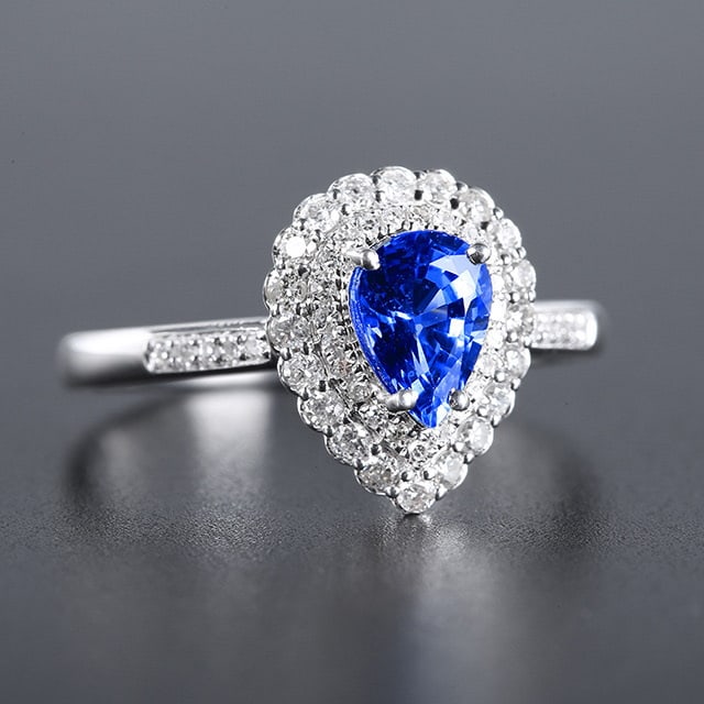 14k Gold 1.37 Ctw Natural Sapphire & Diamond Ring - 4