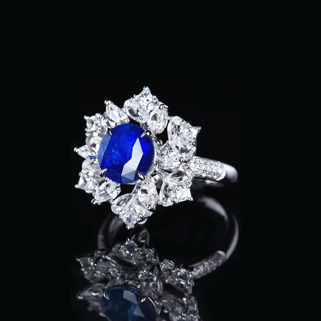 14k Gold 2.98 Ctw Natural Sapphire & Diamond Ring/pendant( Without Chain ) - 5
