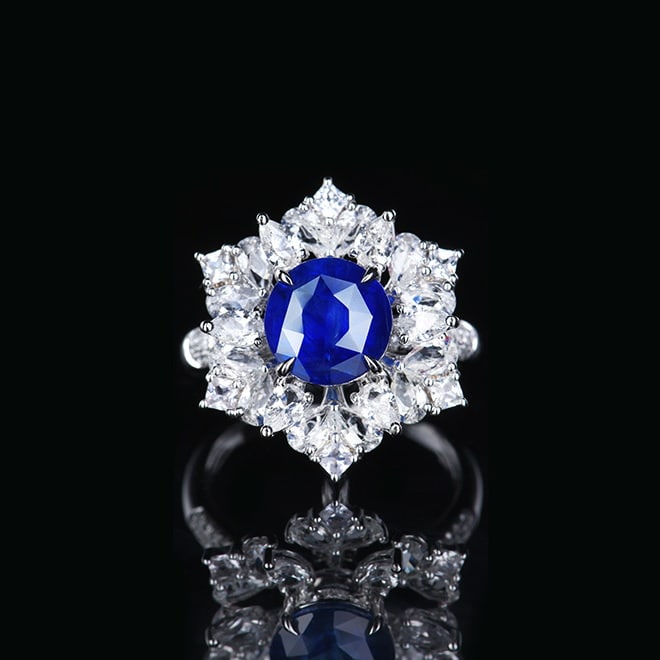 14k Gold 2.98 Ctw Natural Sapphire & Diamond Ring/pendant( Without Chain ) - 6
