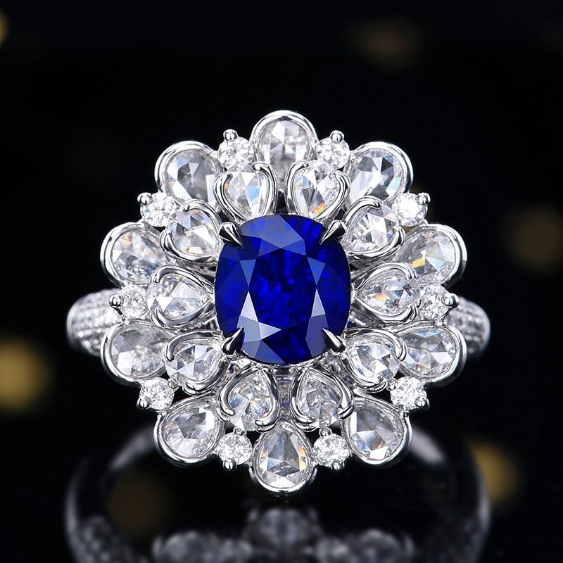 14k Gold 3.22 Ctw Natural Sapphire & Diamond Ring/pendant( Without Chain ) - 6