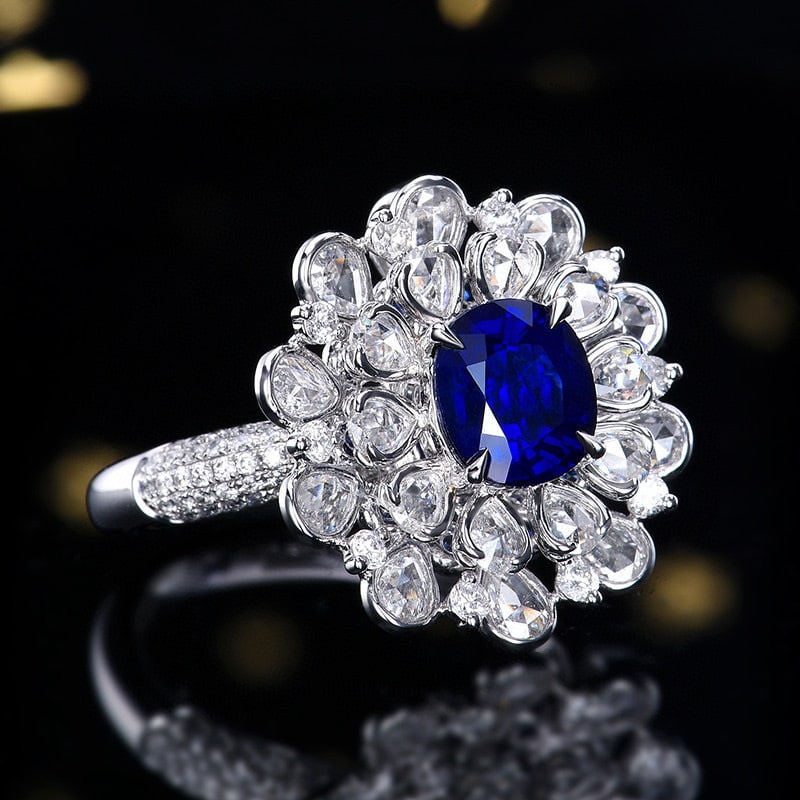 14k Gold 3.22 Ctw Natural Sapphire & Diamond Ring/pendant( Without Chain ) - 8