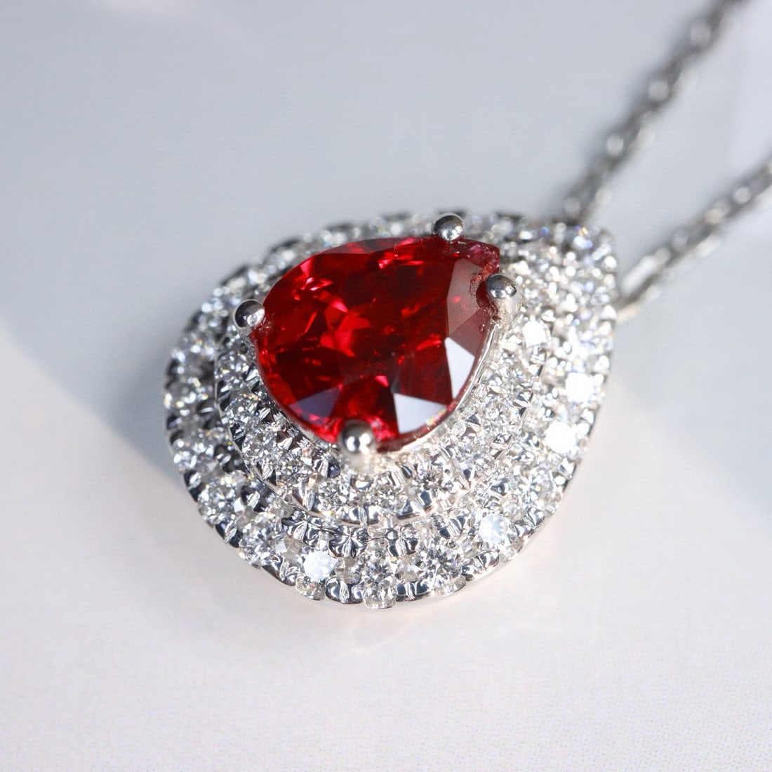 14k Gold 1.24 Ctw Natural Ruby & Diamond Pendant( Without Chain ) - 2