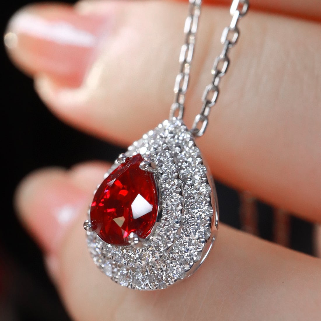 14k Gold 1.24 Ctw Natural Ruby & Diamond Pendant( Without Chain ) - 3