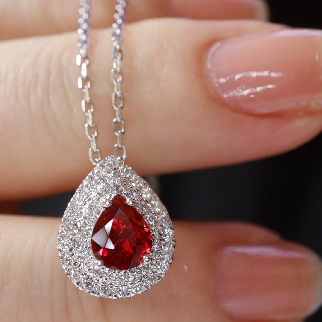 14k Gold 1.24 Ctw Natural Ruby & Diamond Pendant( Without Chain ) - 5