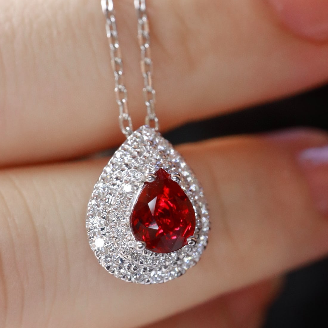 14k Gold 1.24 Ctw Natural Ruby & Diamond Pendant( Without Chain ) - 6