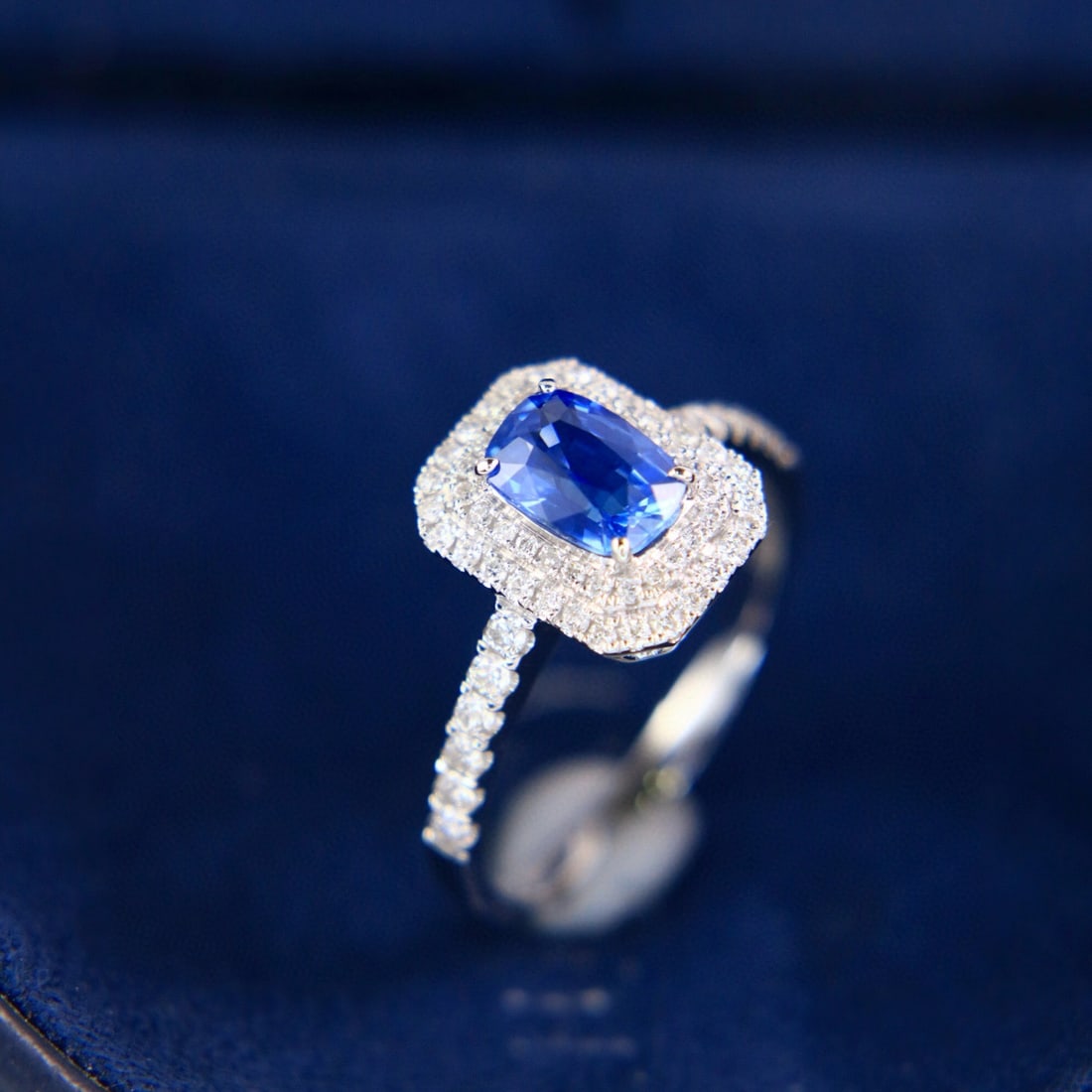 14k Gold 1.42 Ctw Natural Sapphire & Diamond Ring - 4
