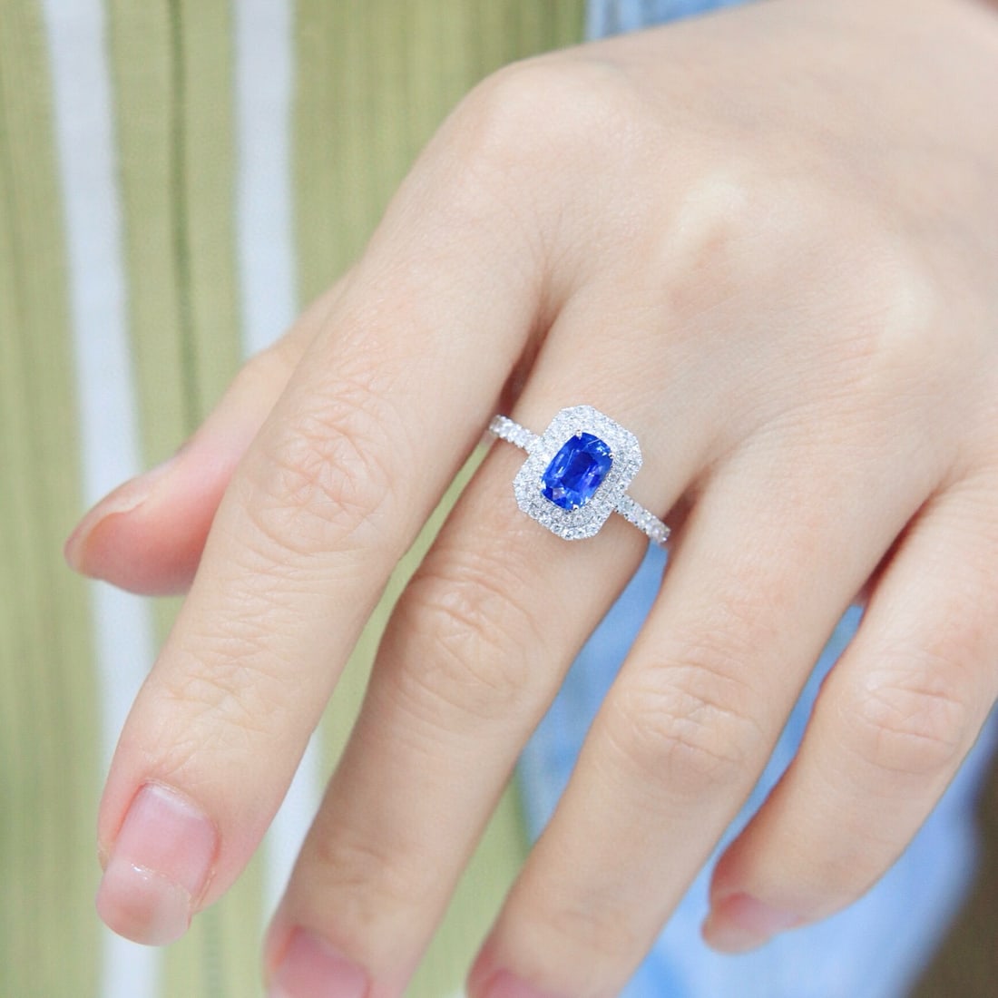 14k Gold 1.42 Ctw Natural Sapphire & Diamond Ring - 5