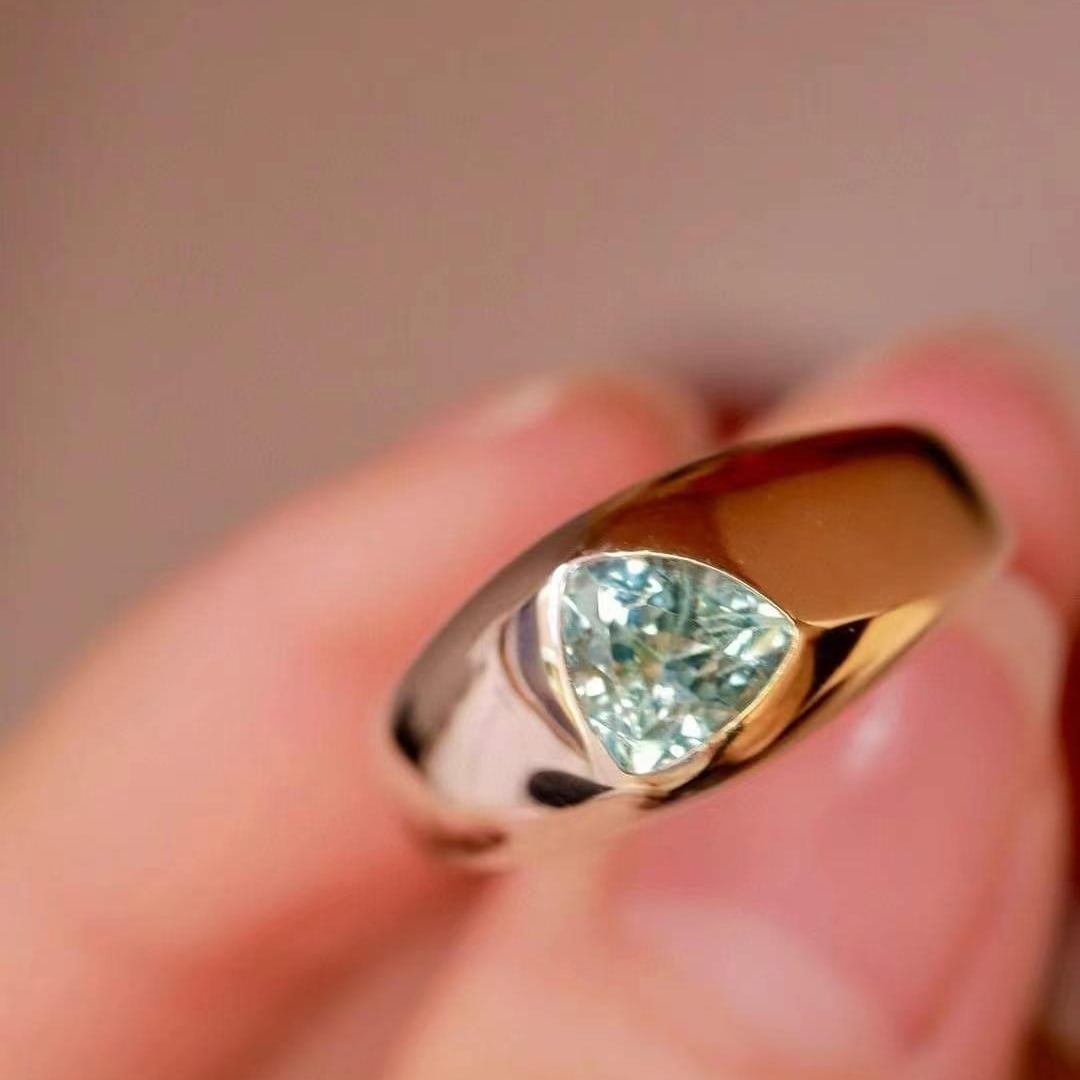 14k Gold 1.01 Ct Natural Sapphire Ring - 7
