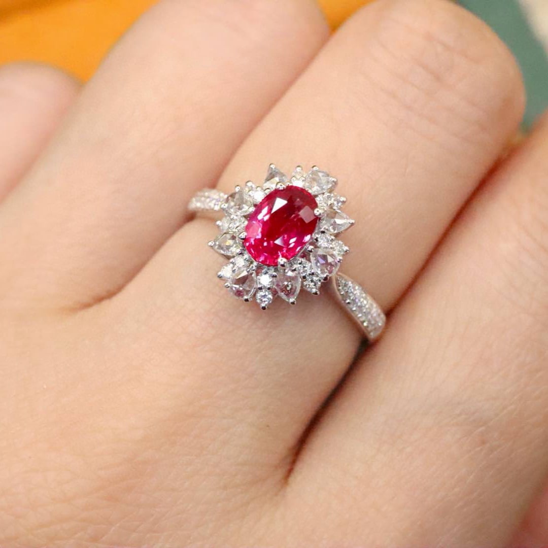 14k Gold 1.47 Ctw Natural Ruby & Diamond Ring - 5