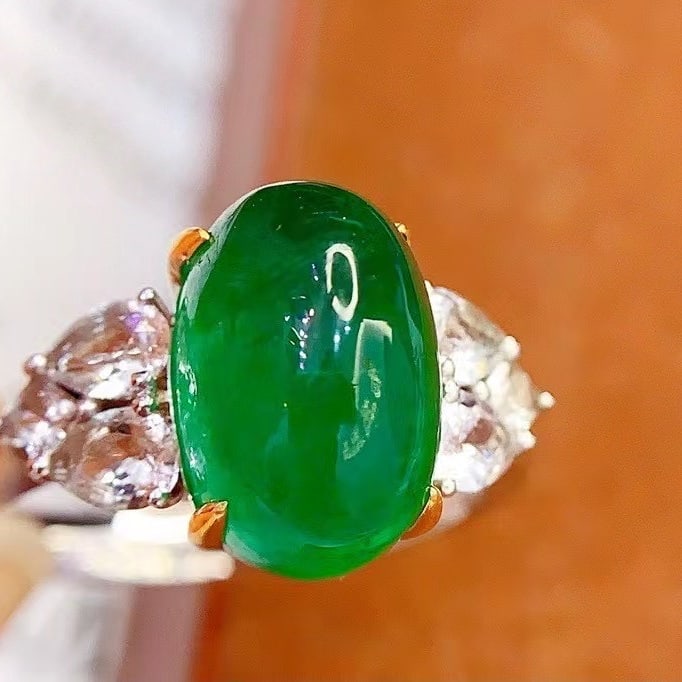 14k Gold 5 Ct Natural Emerald & Sapphire Ring - 3