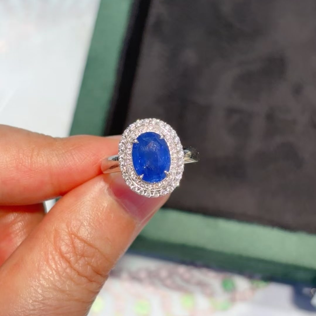 14k Gold 3.44 Ctw Natural Sapphire & Diamond Ring - 2