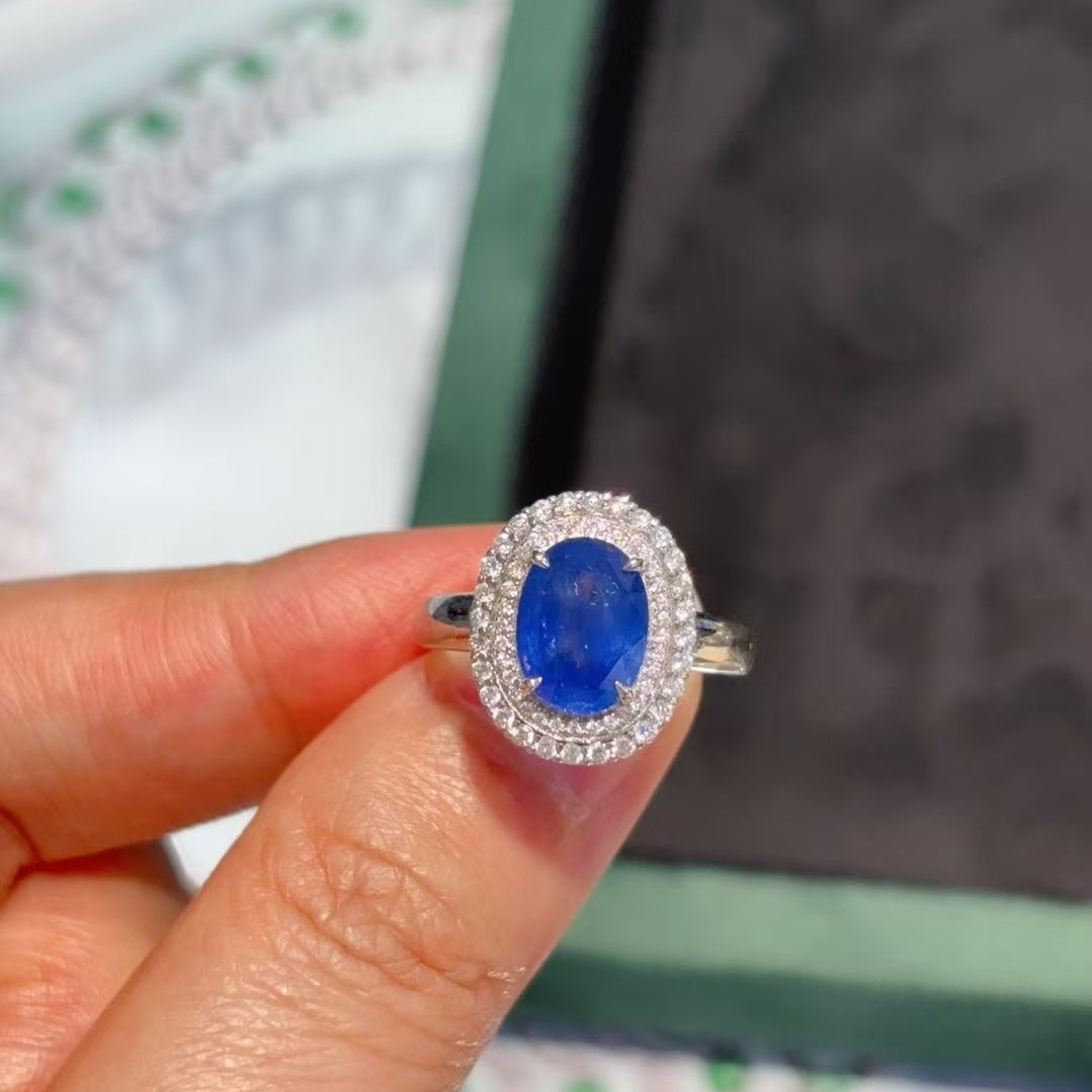 14k Gold 3.44 Ctw Natural Sapphire & Diamond Ring - 3