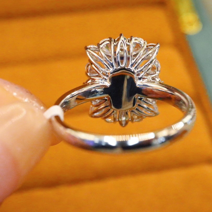 14k Gold 3.26 Ctw Natural Sapphire & Diamond Ring - 4