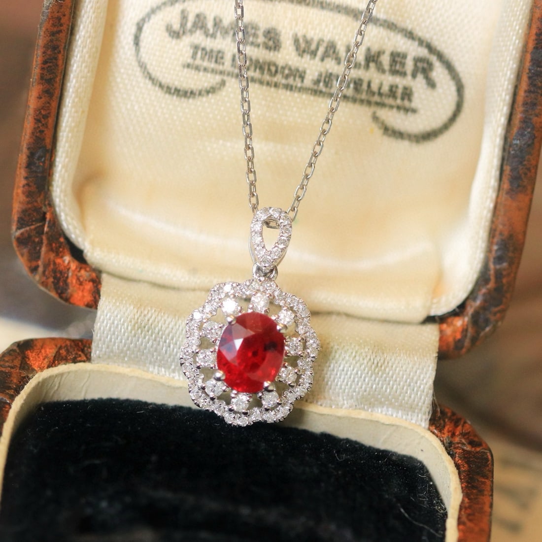 14k Gold 1.07 Ctw Natural Ruby & Diamond Pendant( Without Chain ) - 3