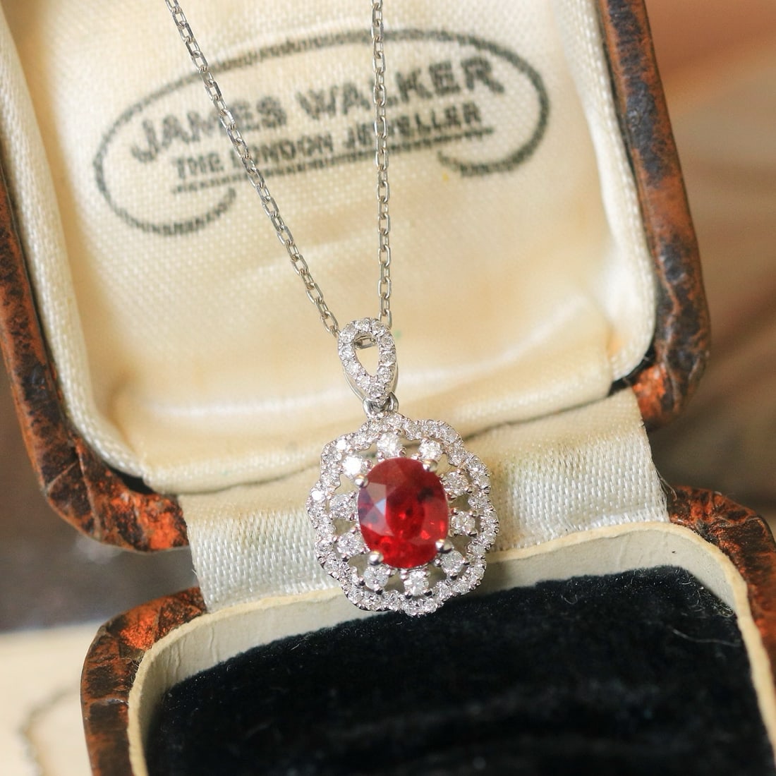 14k Gold 1.07 Ctw Natural Ruby & Diamond Pendant( Without Chain ) - 4