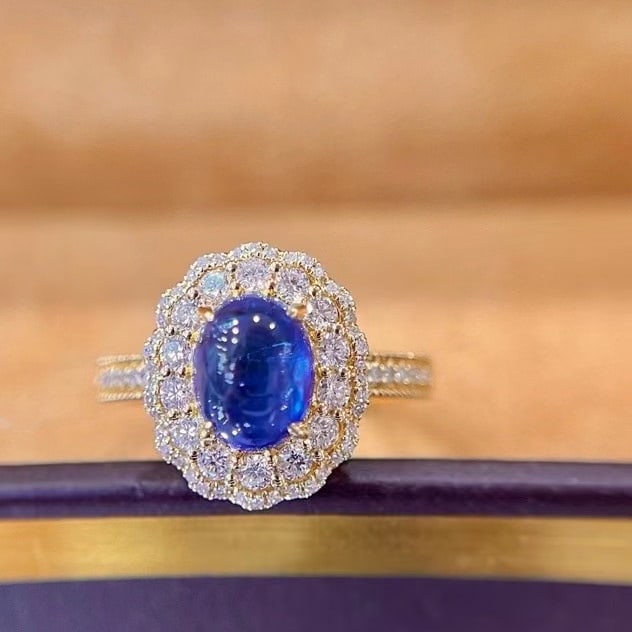 14k Gold 2.97 Ctw Natural Sapphire & Diamond Ring - 2