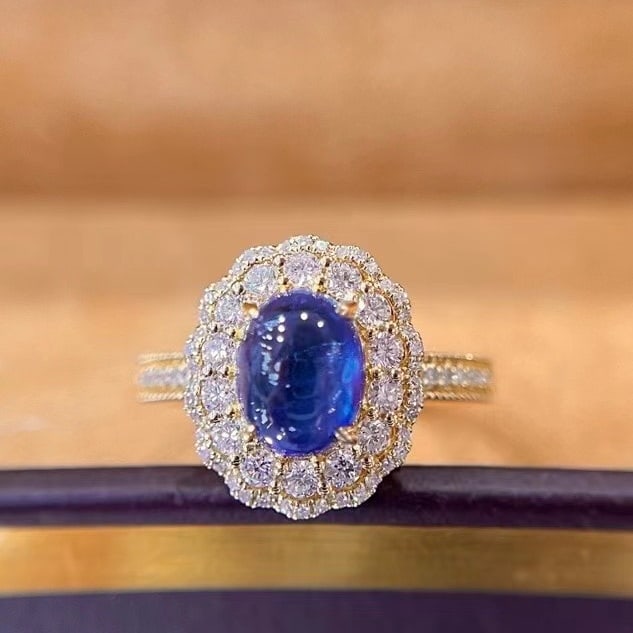 14k Gold 2.97 Ctw Natural Sapphire & Diamond Ring - 5