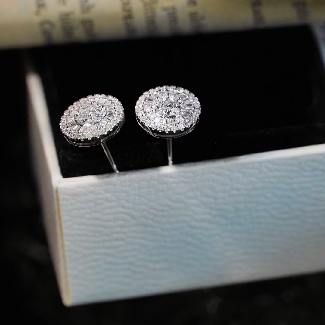 14k Gold 0.9 Ct Natural H Diamond Earrings - 4
