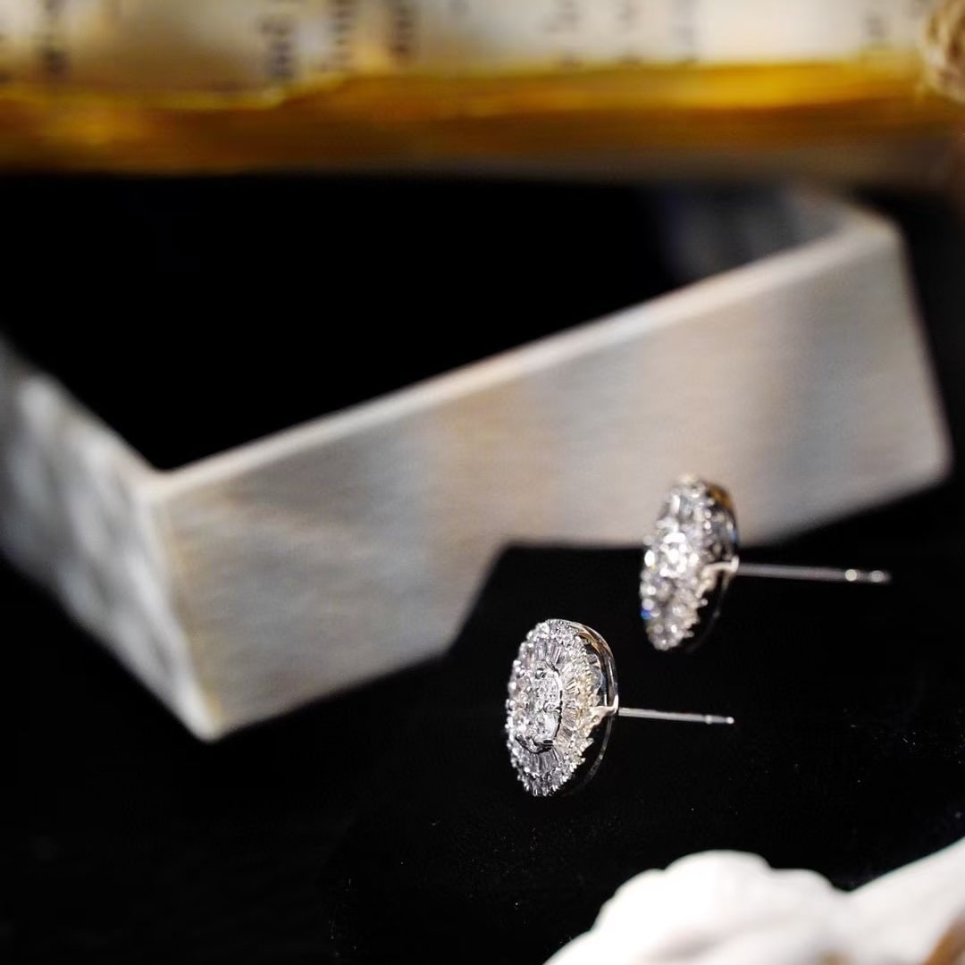 14k Gold 0.9 Ct Natural H Diamond Earrings - 5