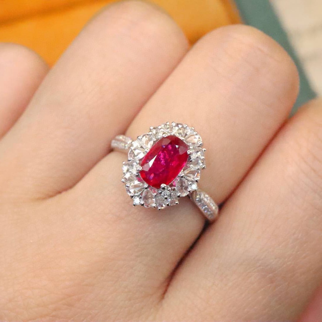 14k Gold 1.47 Ctw Natural Ruby & Diamond Ring - 5