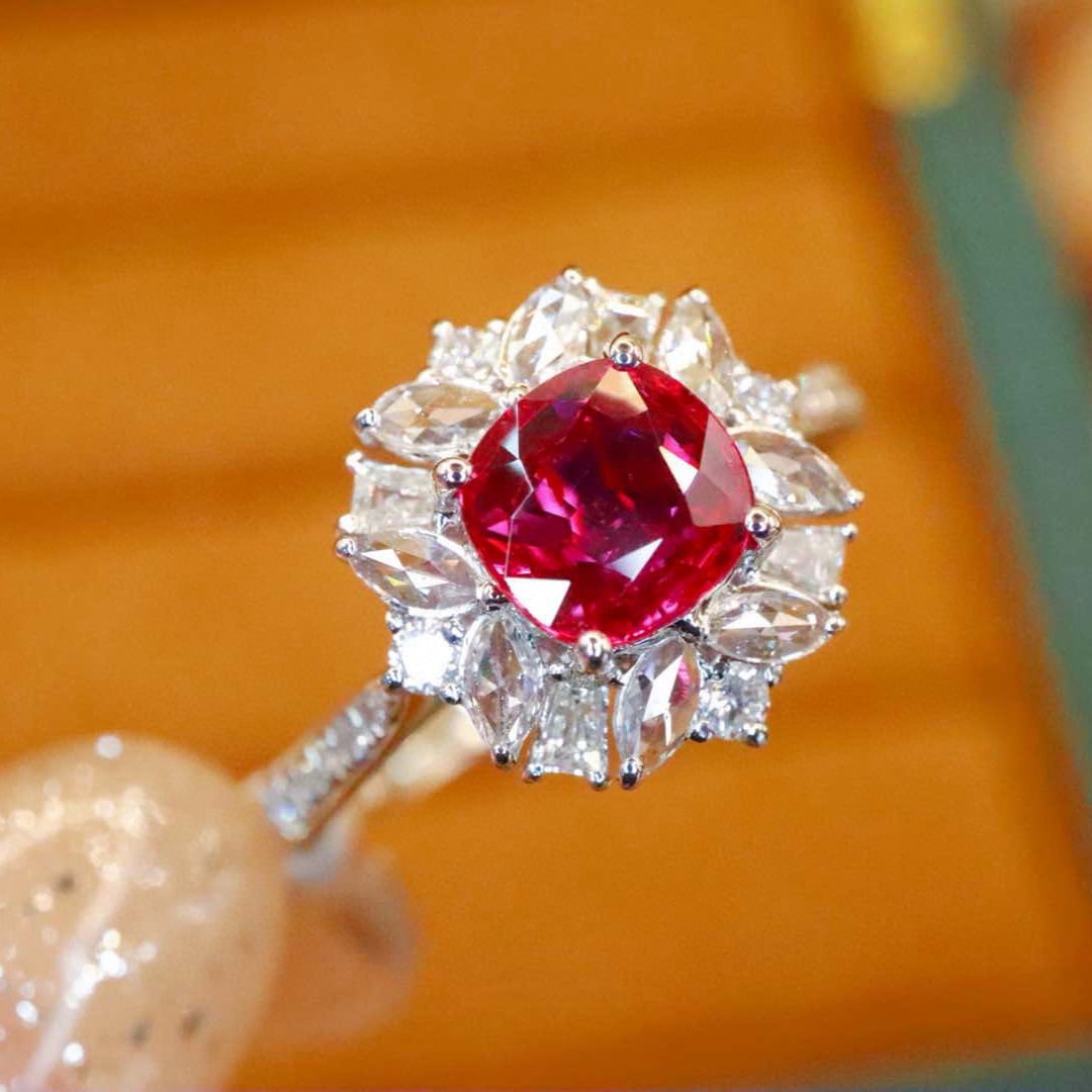 14k Gold 1.51 Ctw Natural Ruby & Diamond Ring - 2
