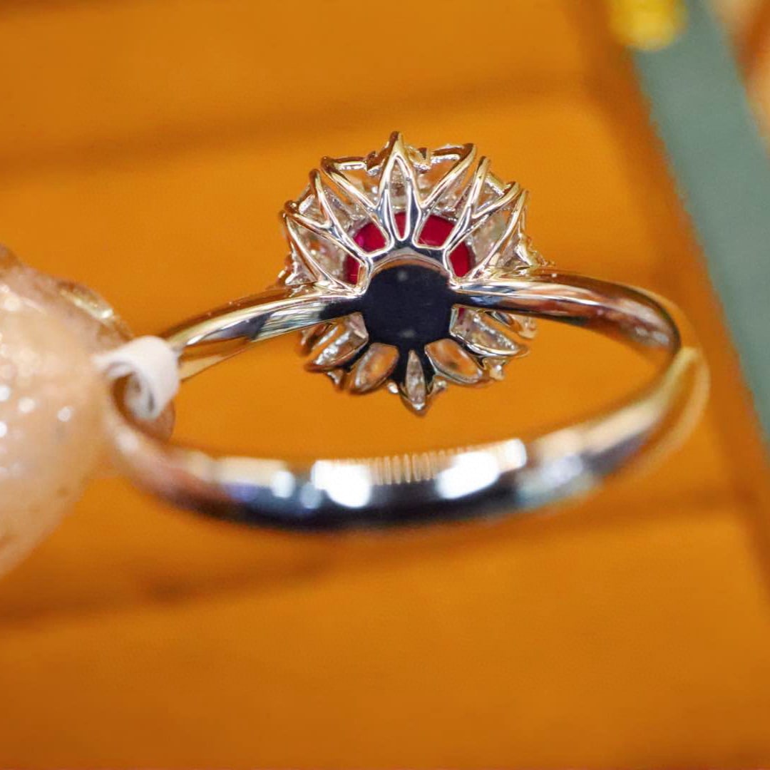 14k Gold 1.51 Ctw Natural Ruby & Diamond Ring - 4