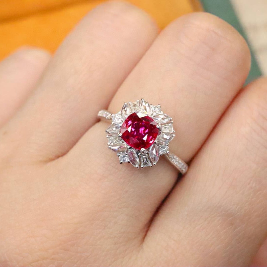 14k Gold 1.51 Ctw Natural Ruby & Diamond Ring - 5