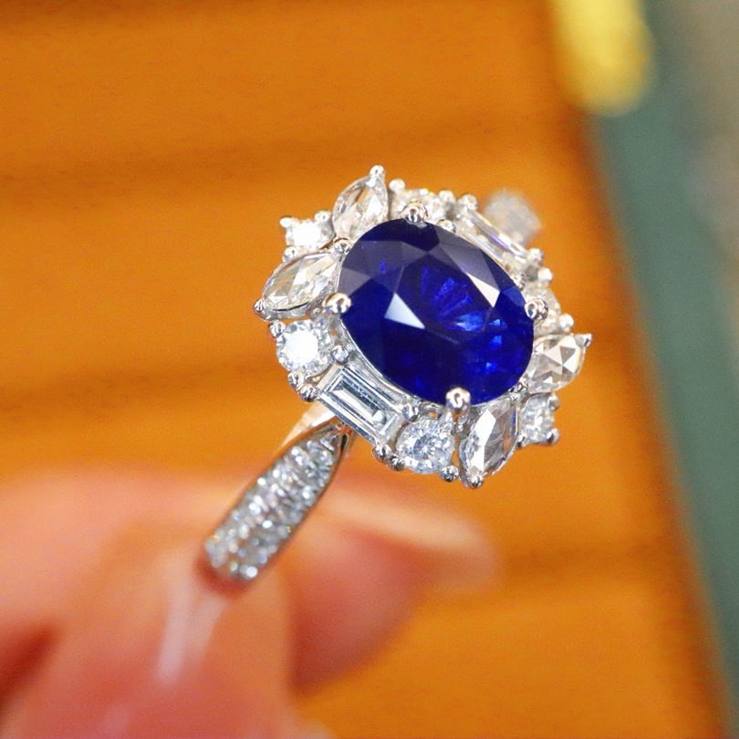 14k Gold 1.50 Ctw Natural Sapphire & Diamond Ring - 2
