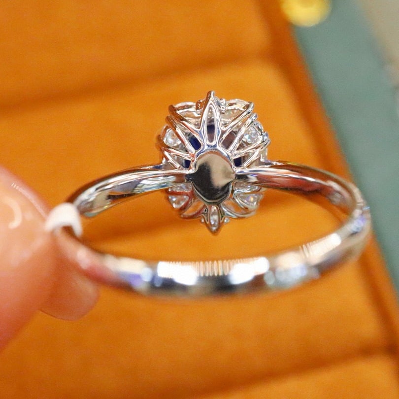 14k Gold 1.50 Ctw Natural Sapphire & Diamond Ring - 4