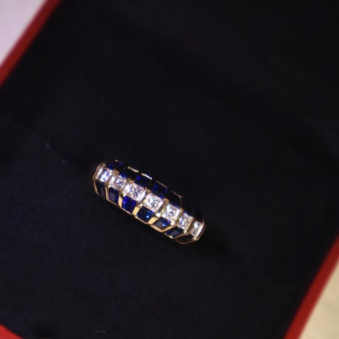 14k Gold 2.22 Ctw Natural Sapphire & Diamond Ring - 2