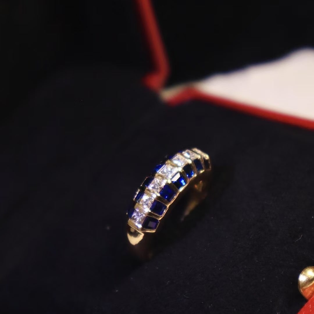 14k Gold 2.22 Ctw Natural Sapphire & Diamond Ring - 3