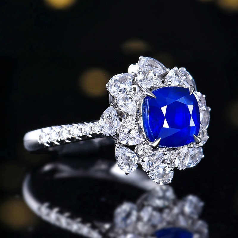 14k Gold 2.94 Ctw Natural Sapphire & Diamond Ring/pendant( Without Chain ) - 3