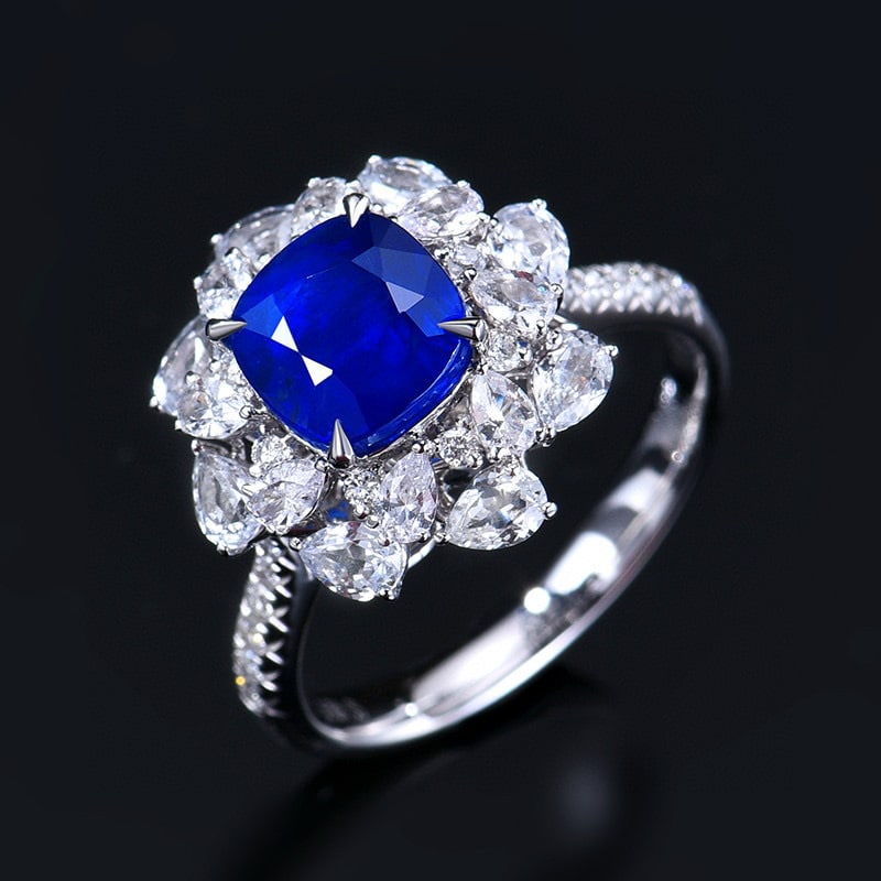 14k Gold 2.94 Ctw Natural Sapphire & Diamond Ring/pendant( Without Chain ) - 4