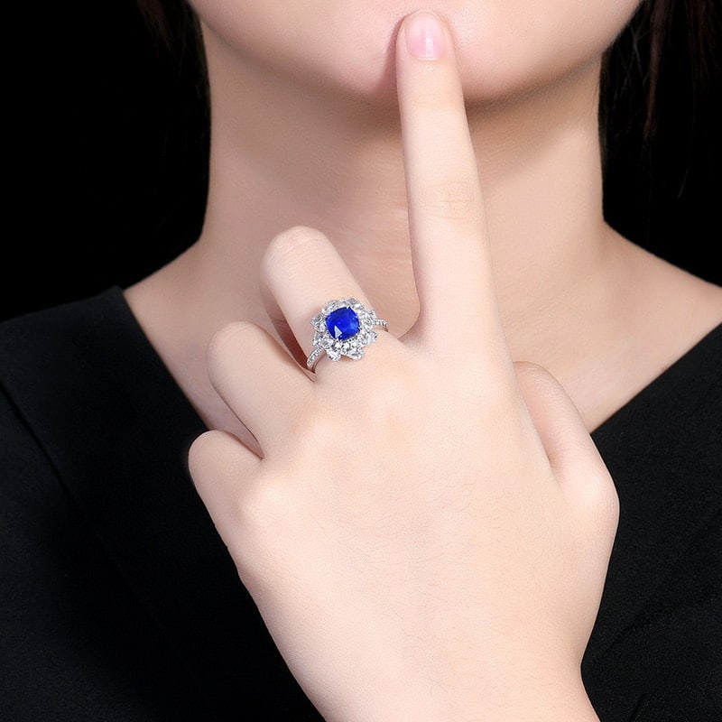 14k Gold 2.94 Ctw Natural Sapphire & Diamond Ring/pendant( Without Chain ) - 7