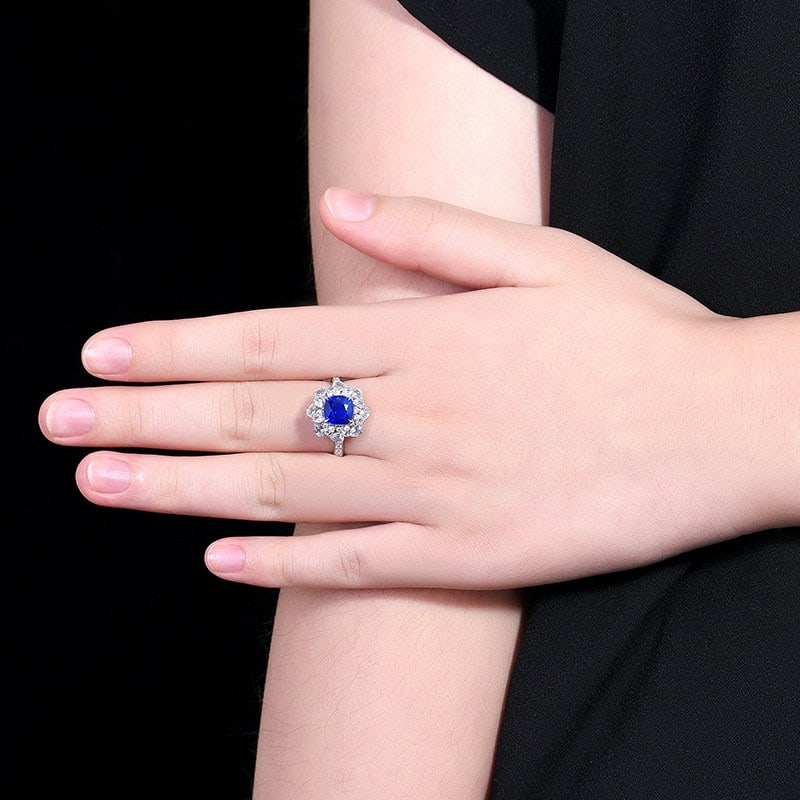 14k Gold 2.94 Ctw Natural Sapphire & Diamond Ring/pendant( Without Chain ) - 9