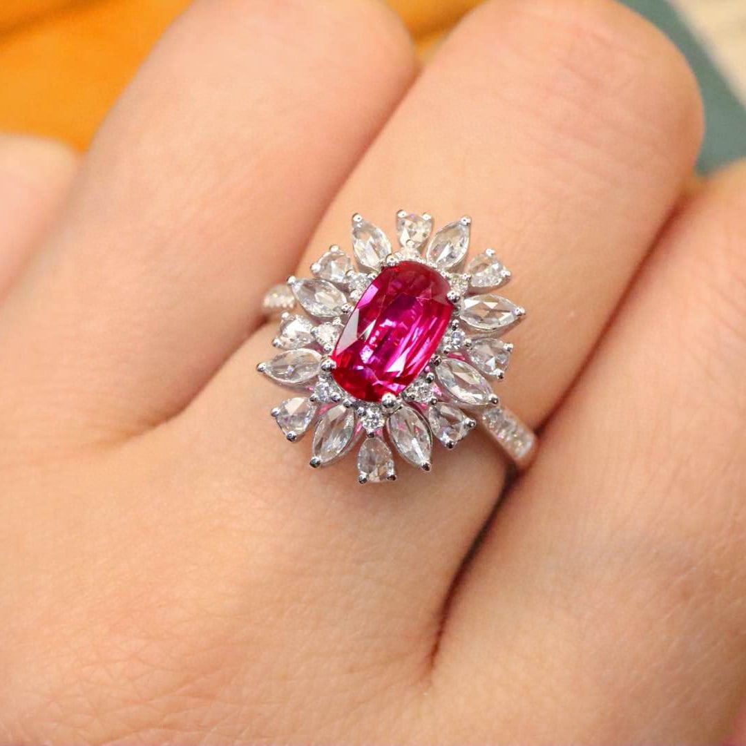 14k Gold 1.64 Ctw Natural Ruby & Diamond Ring - 5