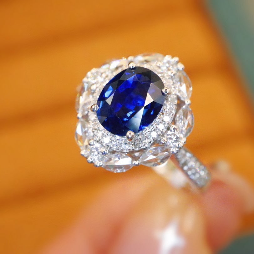 14k Gold 1.51 Ctw Natural Sapphire & Diamond Ring - 2