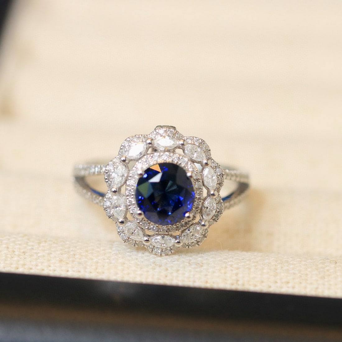 14k Gold 2.57 Ctw Natural Sapphire & Diamond Ring/pendant( Without Chain ) - 3
