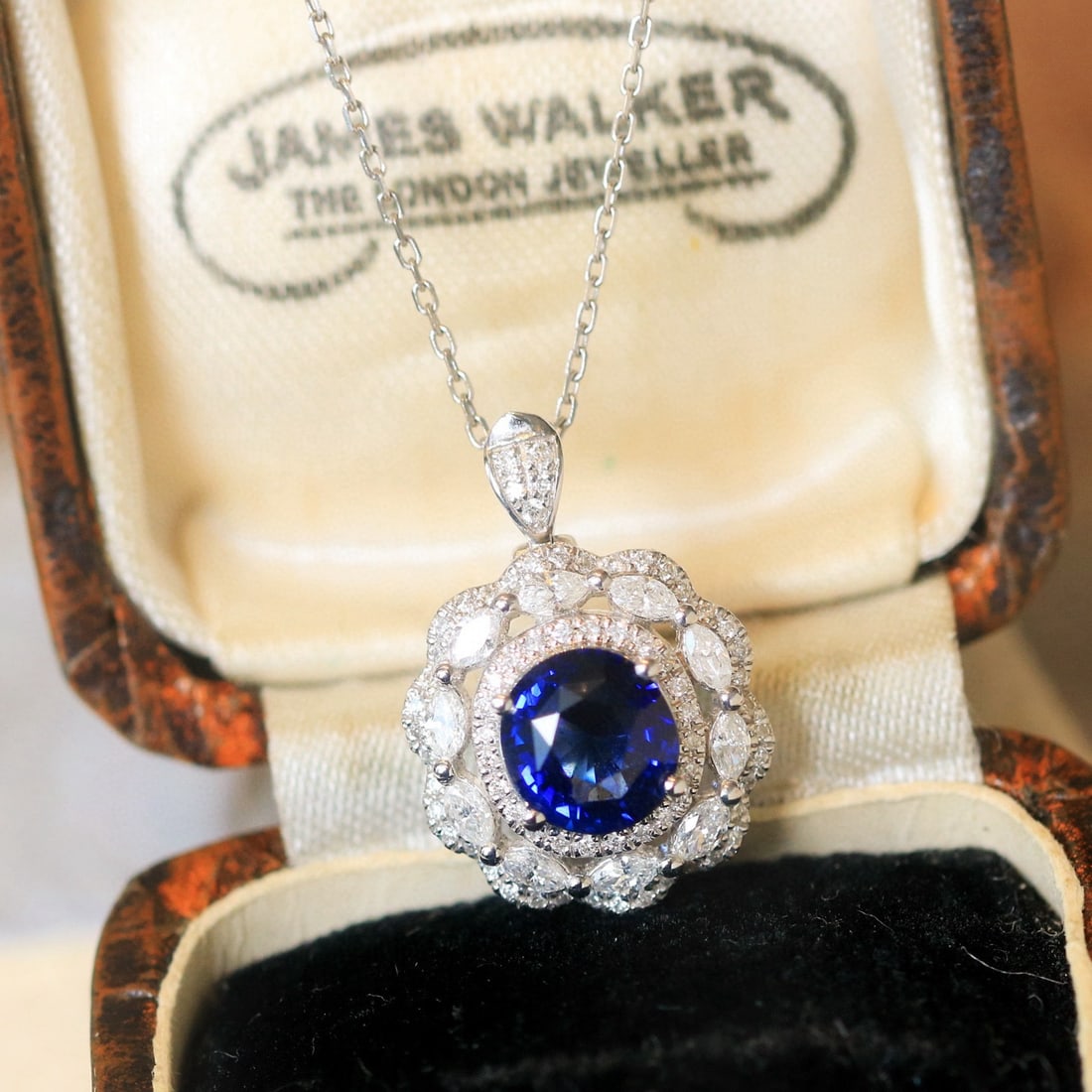 14k Gold 2.57 Ctw Natural Sapphire & Diamond Ring/pendant( Without Chain ) - 4